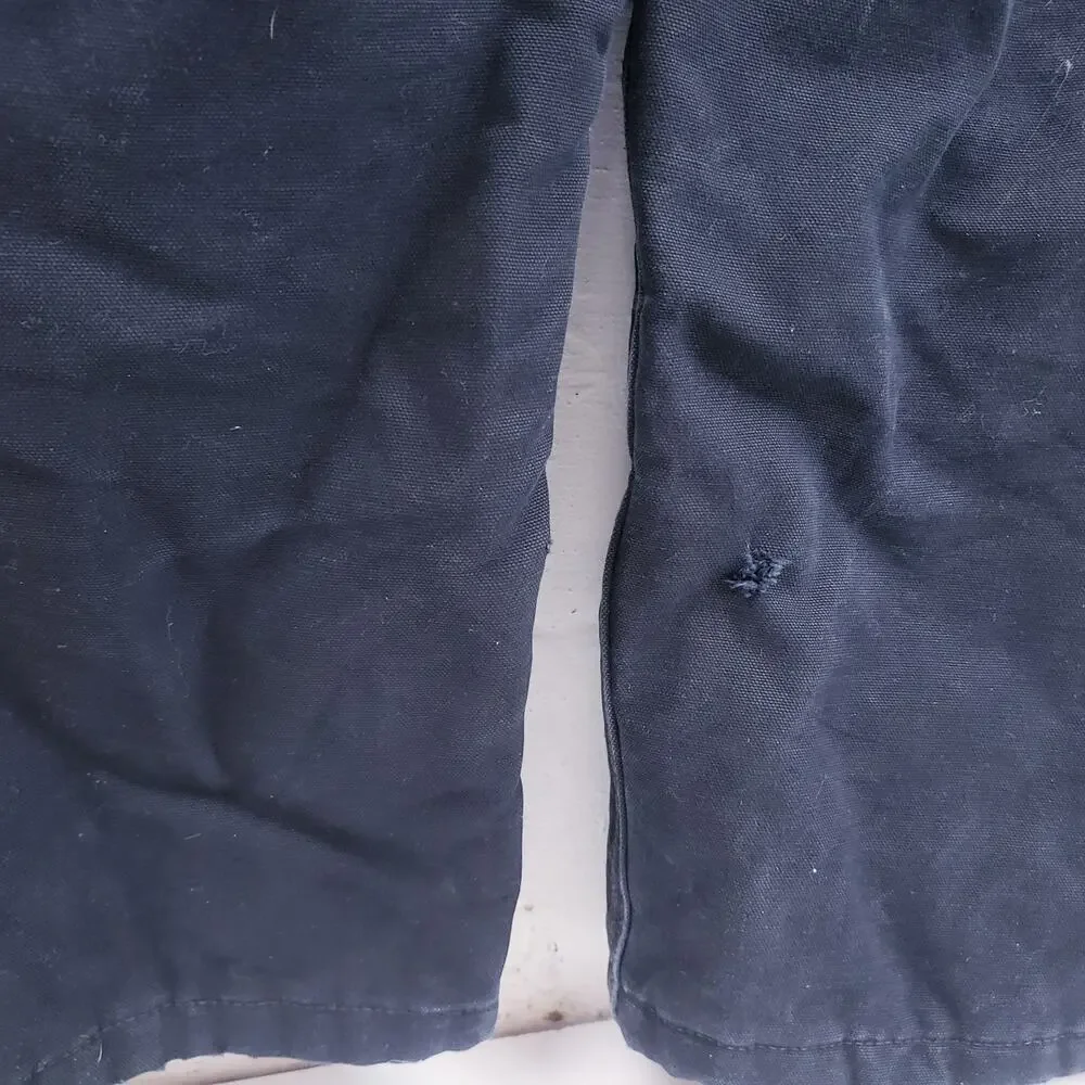 Carhartt Overalls Mens 36x30 Black Bib Double Knee Insulated R02 BLK - Picture 8 of 11